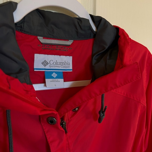 Columbia bright pink cinched waist long rain coat - Picture 3 of 4